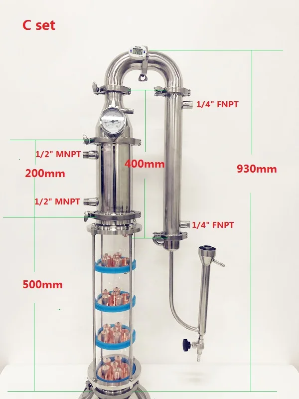 Imagem -03 - Flauta Distiller com Destilação Pavimento Coluna de Lente para Homebrew Copper Bubble Plate Sets Sets 5