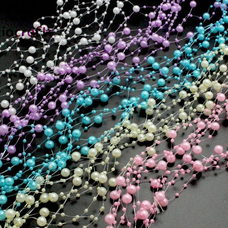 5Meters Fishing Line Artificial Pearls String Beads Chain Garland Flowers Wedding Christmas Party Decoration 3mm 8mm beads