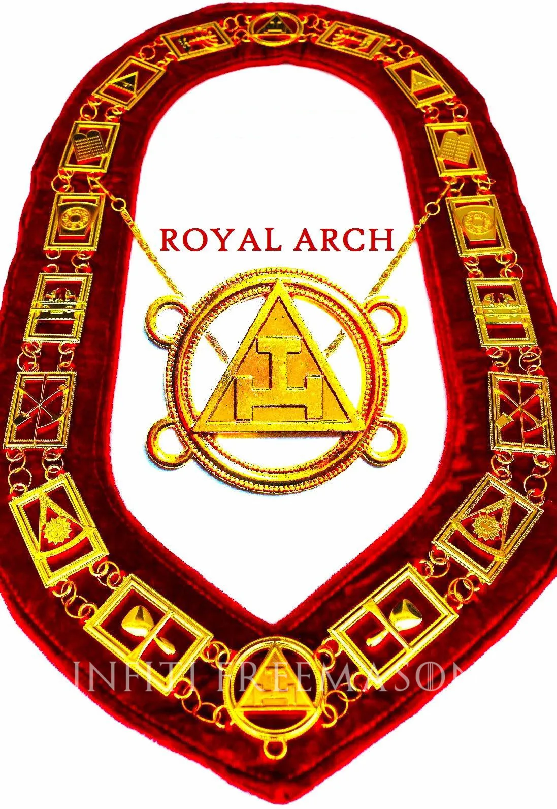 Masonic master Mason chain collar Masonic Regalia Knights Templar Metal Golden Chain Collar Red Bass