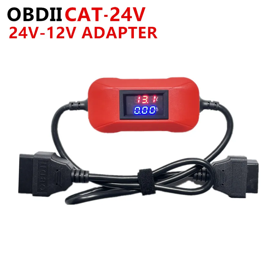 Spain In Stock Auto Diagnostic Tools 24V To 12V Converter Car Adapter For Heavy Duty Truck Multifunctional OBD Scanner Cables