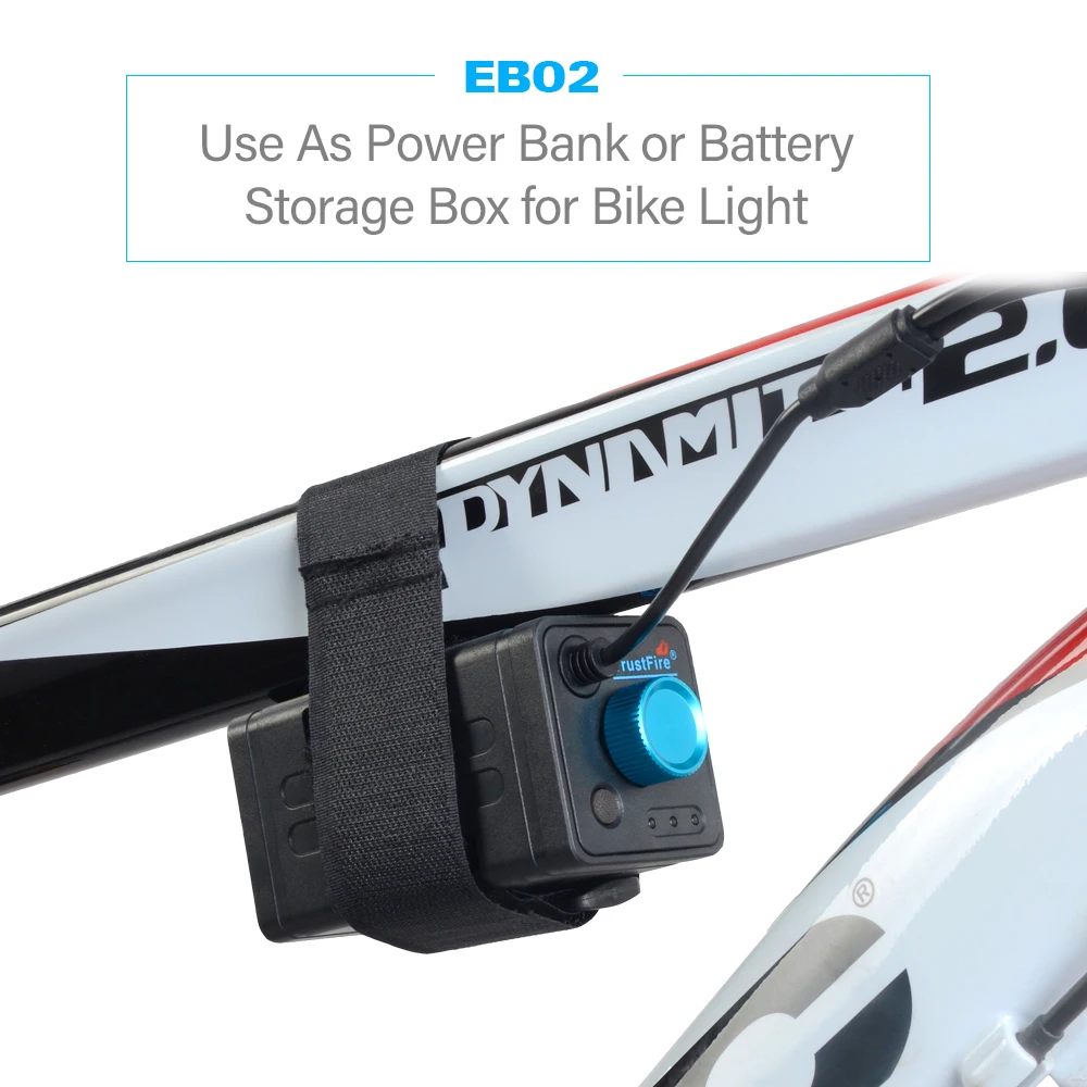 TrustFire EB02 4x 18650 Lithium Batteries Pack Box DC 8.4V Mobile Power Bank Case USB Port for Charging Phones LED Bike Light