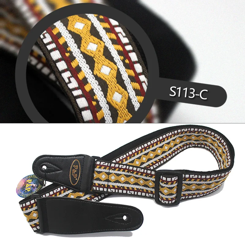 40 41inch Guitar Strap Embroidery PU Leather Guitar Strap Belt Electric Guitar Bass Starp Classic Guitar Strap Band Performance