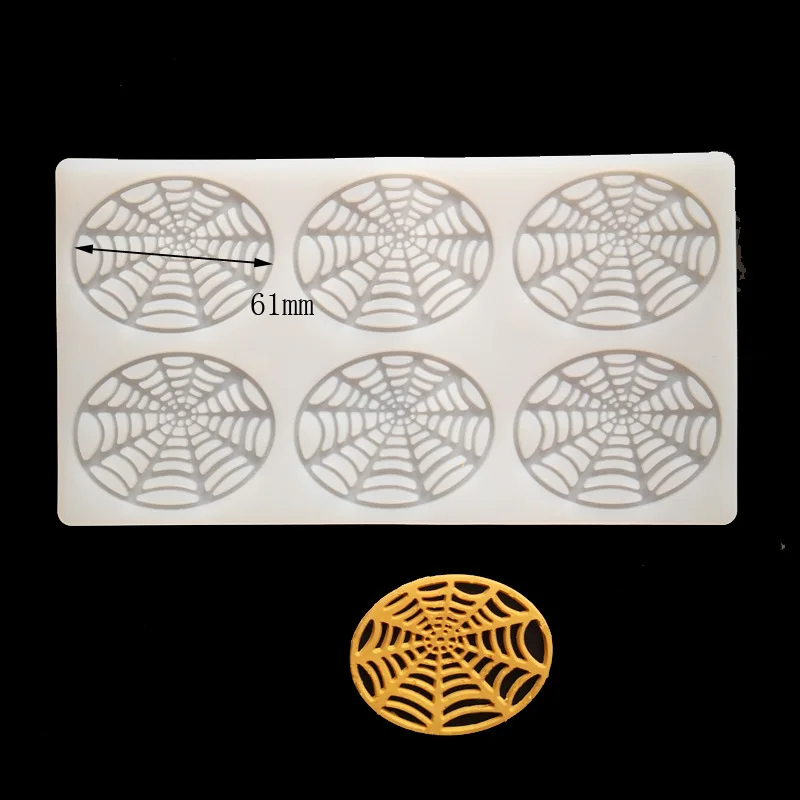 Spider Web Chocolate Mold Cobweb Silicone Mould Transfer Sheet Halloween Cake Decorating Chablon DIY Garnish For Desser K654