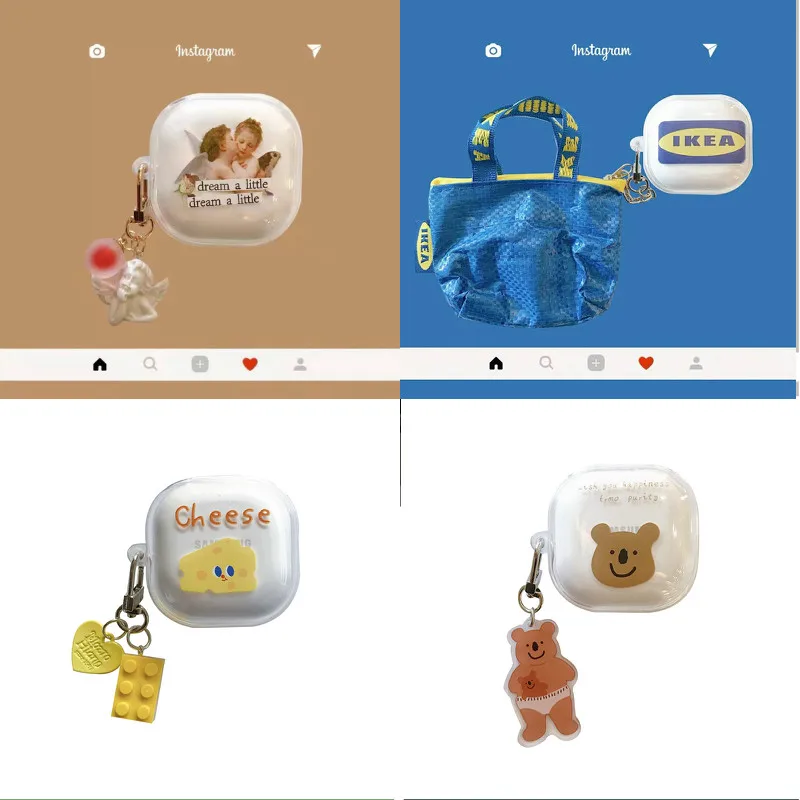 Cheese Cartoon Earphone Case for Samsung Galaxy Buds Live TPU Headphone Shockproof Cover for Galaxy Buds Live 2020 Accessories