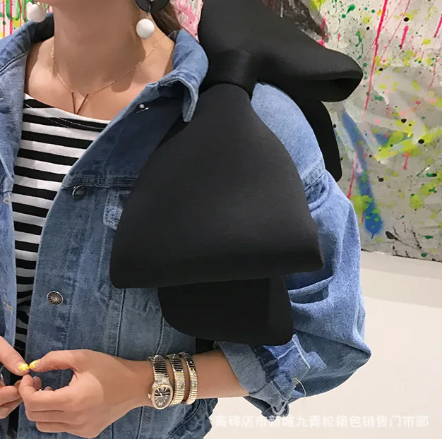 Women Bag Ladylike Bucket Bow Solid Sweet Zipper Soft RIBBON BAG Shoulder Bag Handbag Purse Designer Bag Small Fresh All-match