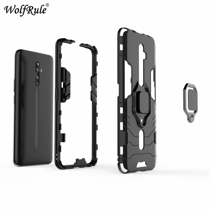 Holder Magnetic Case For Oppo Reno 2Z Case Reno2 Z Durable Metal Ring Stand Phone Cover For Oppo Reno 2F Cover Case Reno2F 6.53\