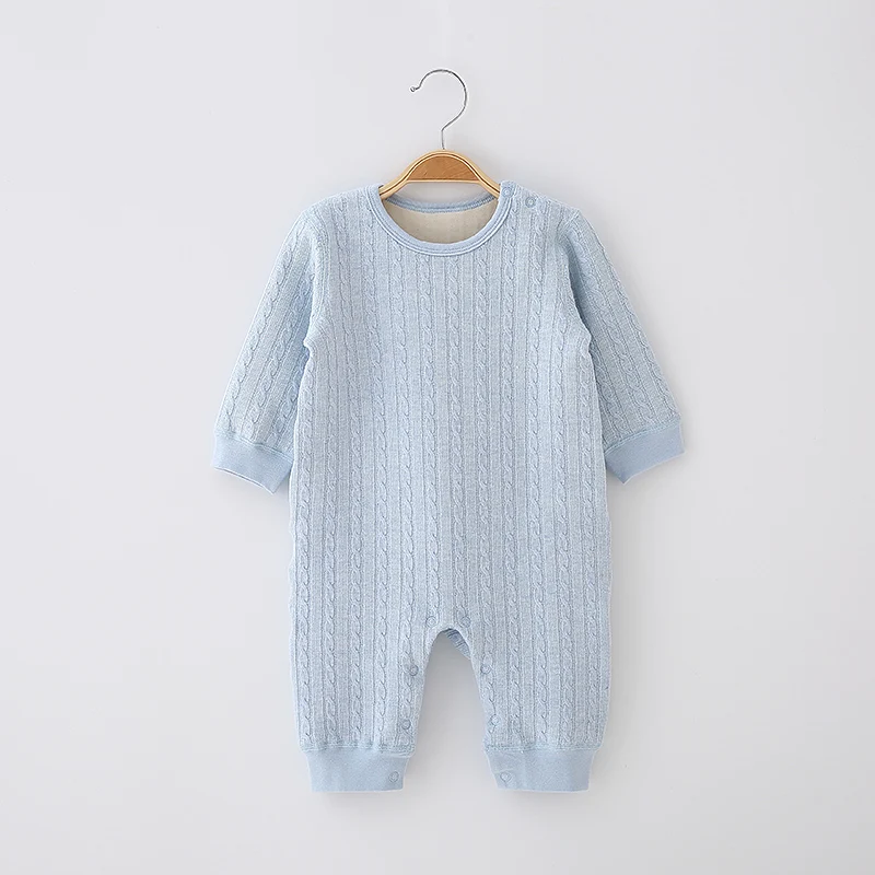 Baby rompers pyjamas kids clothes long sleeves children clothing brushed baby overalls blue children girl boys winter clothes