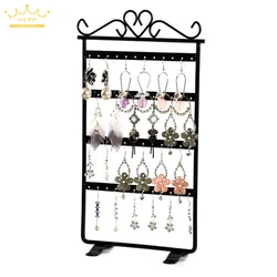 Earring Holder 48 Holes Metal Jewelry Storage Stand Metal Mounted Earring Necklace and Bracelet Display Stand