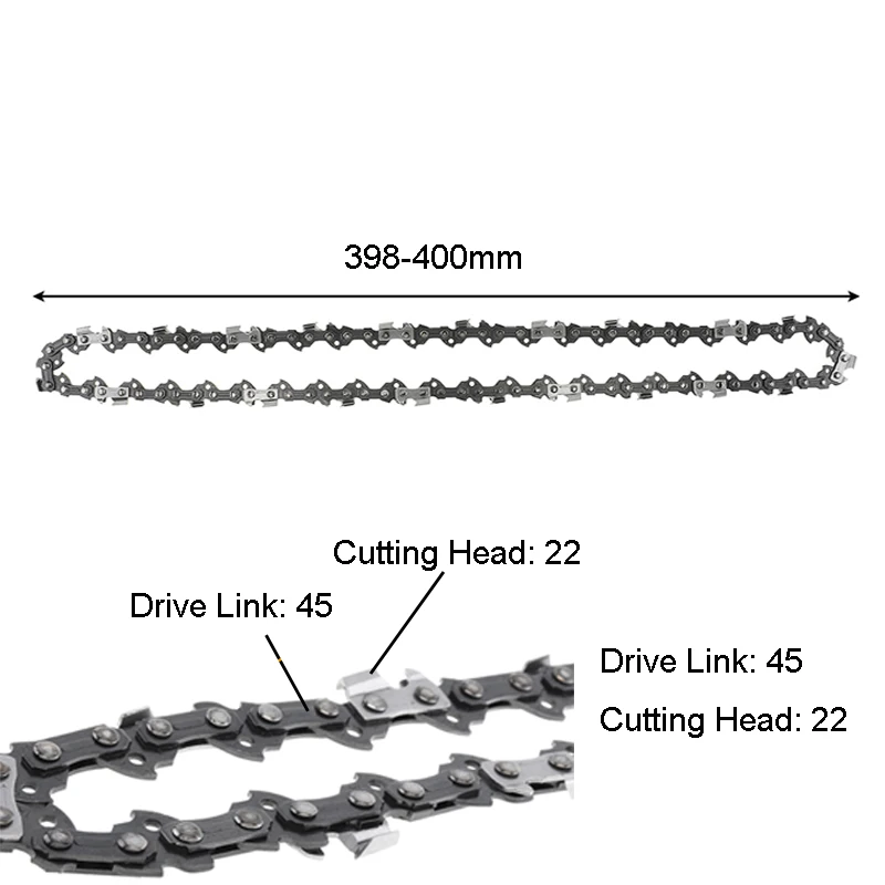 4/6/12/16 Inch Chainsaw Chain 12'' With3/8 Pitch Saw Chain 45 Drive Link Electric Chainsaw Parts Chainsaw Blades for Woodworking