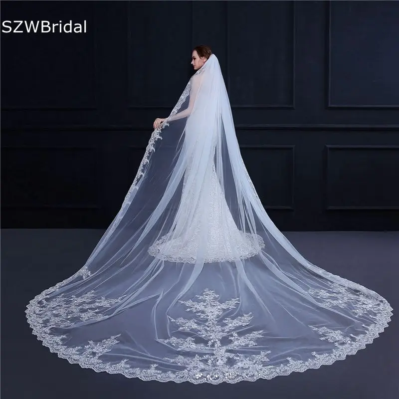 

5 Meter Bridal veils Metal Comb Veu de noiva longo Cheap wedding veil long Weed accessories