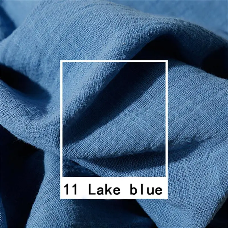 50cmx130cm Cotton Linen Fabric 25 Colors Wrinkle DIY Sewing Fabrics Thin Plain Linen Cloth for Garment Textile DIY Making