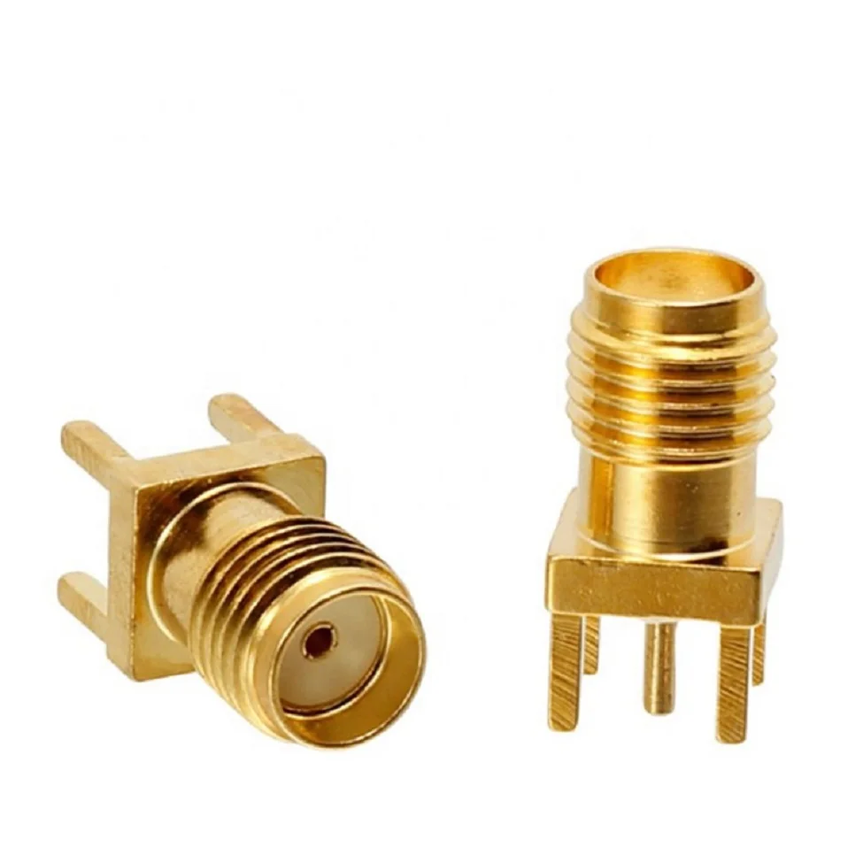 

High cost performance brass RF Coaxial SMA female antenna connector for PCB mount