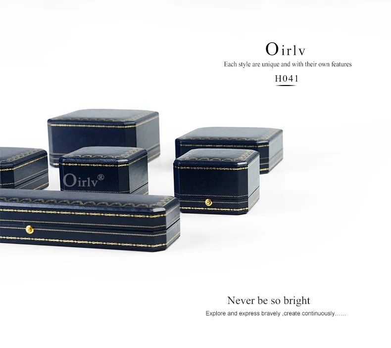 Oirlv Königsblaue Ringbox aus PU-Leder 10,5*8*4,5cm Schmuck-Organizer-Box für Verlobungs- und Hochzeitsschmuck Geschenkbox Schmuckringbox – Detail 4