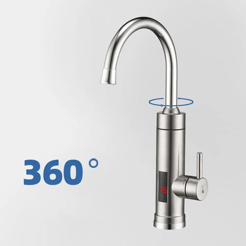 Robinet chauffe-eau électrique instantané sans réservoir, affichage de la température, pour la cuisine
