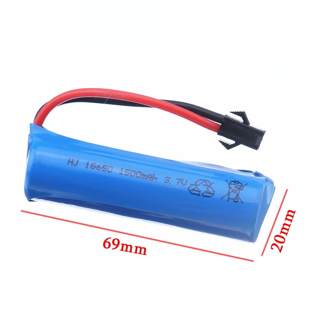 Bateria de íon de 3.7v, 1500mah 15c 18650 para rc carro dublês q85 q70 rc, brinquedos de carro, barco rc, água, arma macia, peças de bateria