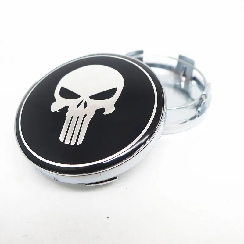 4pcs 59mm For Skull Car Wheel Center Hub Cap Cover 56mm Emblem Badge Sticker Auto Styling