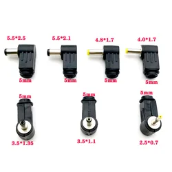 5Pcs Black 2.1mm x 5.5mm 2.5mm x 5.5mm DC Power Male Plug Jack Adapter 90 Degree Male 5.5*2.1 5.5*2.5 mm DC Power Plug Connector