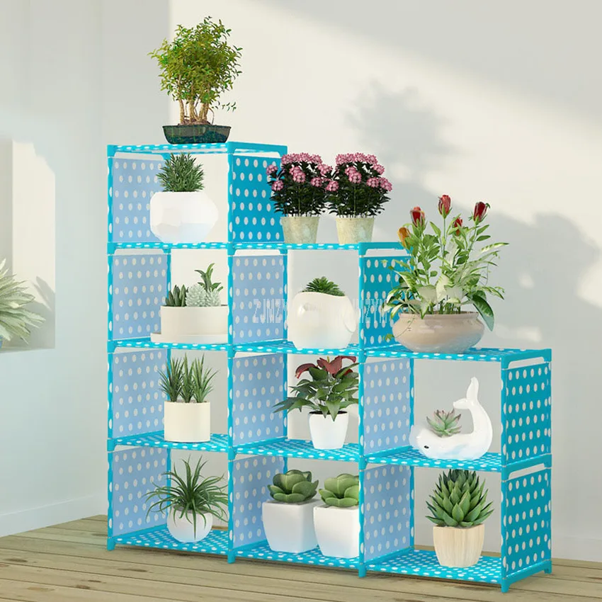 Multi-layer Foldable Plant Flower Pot Stand Shelve Free Combination Flower Display Rack Shelf Indoor Non-woven Fabric Steel Pipe