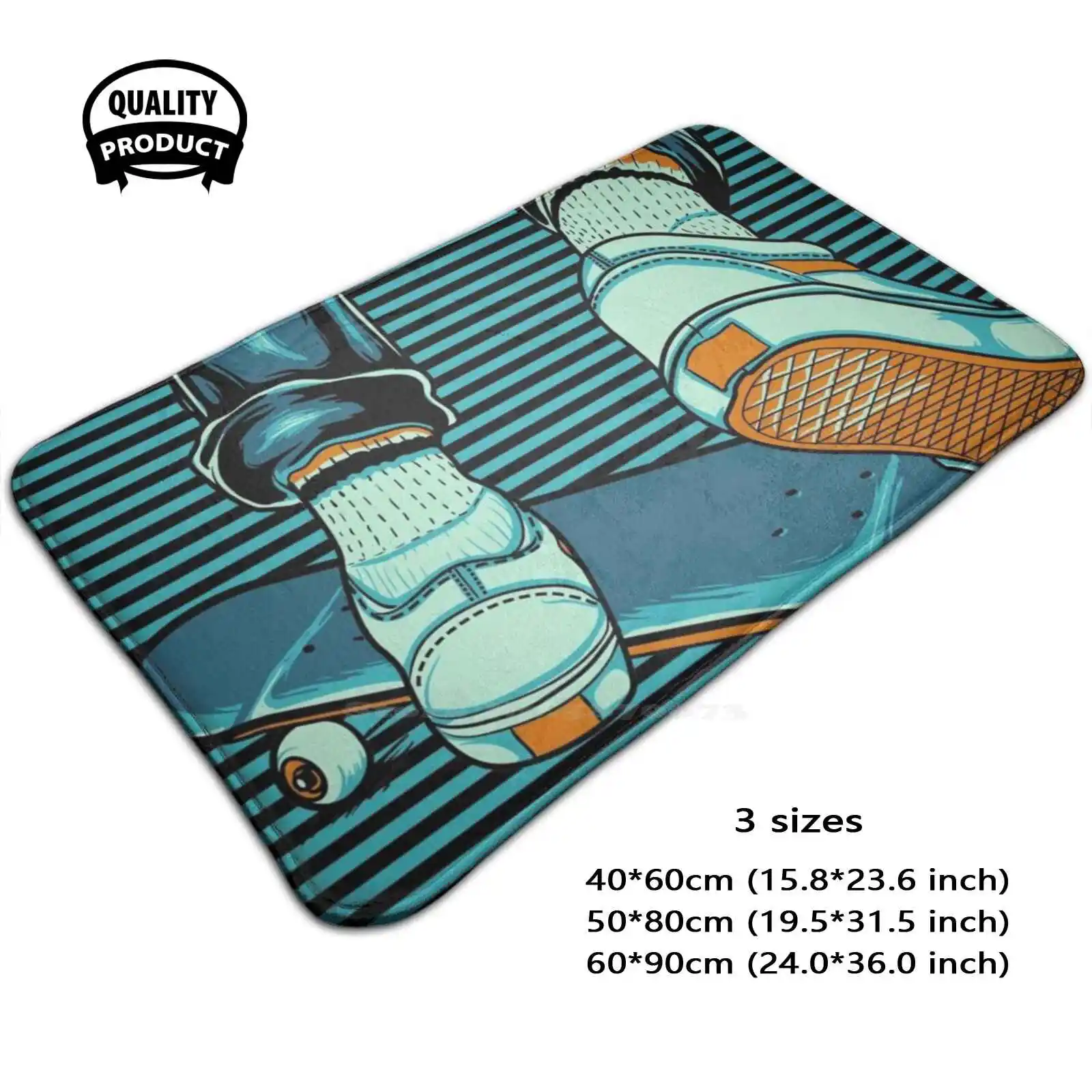 Cool Skateboaring Gift - Skater For Life Soft Cushion Home Carpet Door Mat Car Rug Skateboarding Skating Skateboarder Skate For