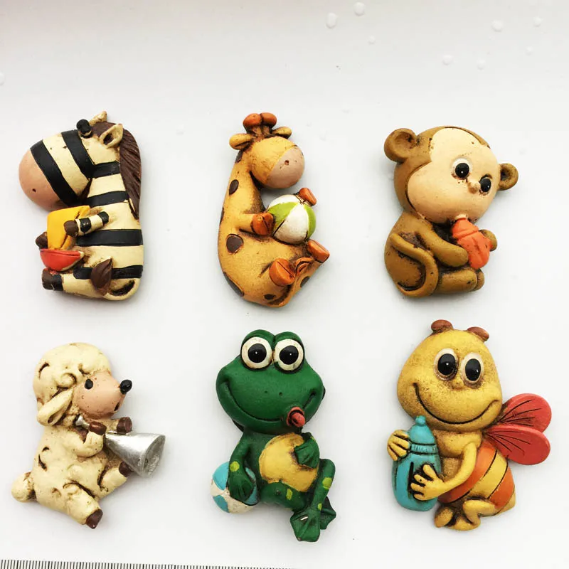 Creative Fridge Magnetic 3D Cartoon Animal  children's Enlightenment Refrigerator Magnet Decoration Articles Handicraft Gifts