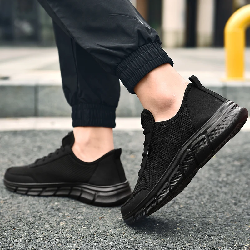Zapatillas deportivas de malla para hombre, zapatos informales transpirables, cómodos, con cordones, de talla grande 38-48, para verano, 2020