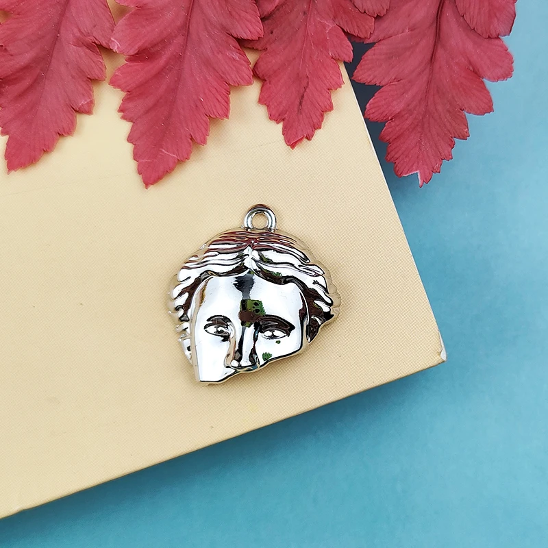 ApeUr 10 قطعة/الحزمة رجل ناقص رئيس صورة الفن المينا المعادن Charms القرط سوار عقد دي اي واي صنع المجوهرات شيك المعلقات