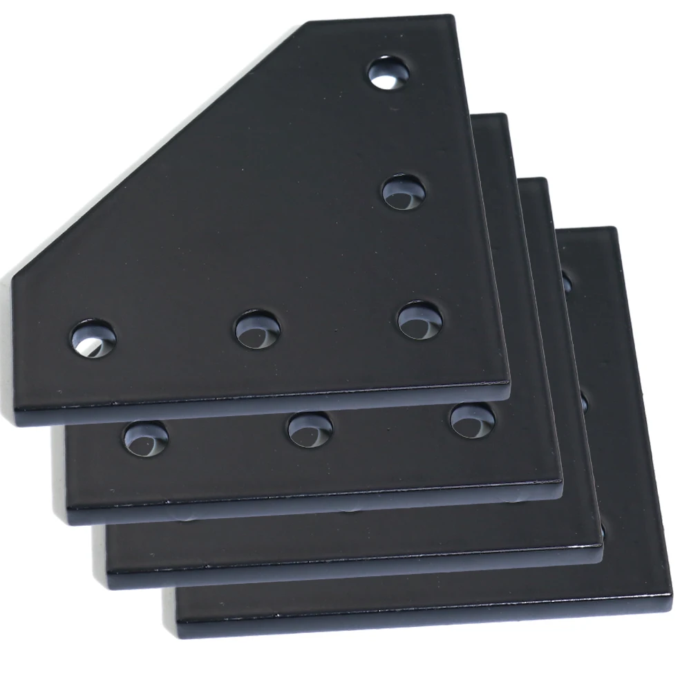 10pcs 20x20 with 5 Holes 90 Degree Joint Board Plate Corner Angle Bracket Connection Joint Strip for Aluminum Profile 2020