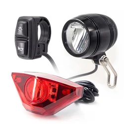 WEXPLORE Ebike Headlight And Rear Light Set Input 24V 36V 48V 64V 72V E-Bike Led Lamp Electric Bicycle Headlight And Tail Lights