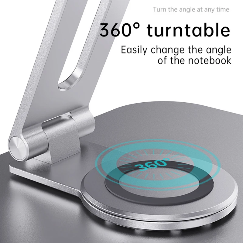 Uالتايلاندية للطي حامل تبريد الكمبيوتر المحمولة حامل المؤتمر يمكن استدارة 360 درجة سبائك الألومنيوم حامل دفاتر الملاحظات موقف الكمبيوتر