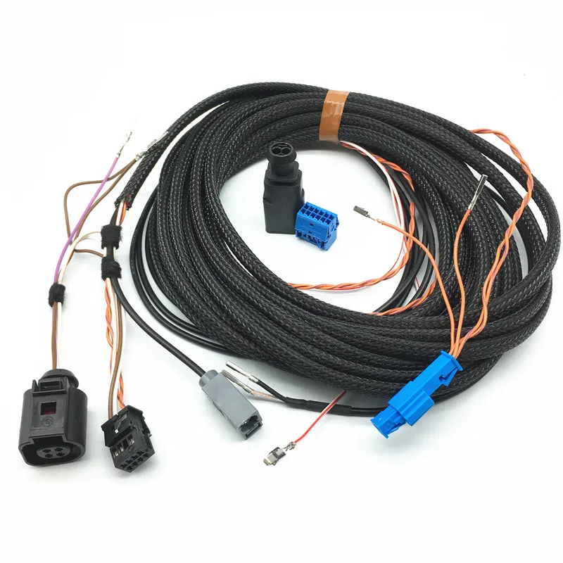 HighLine Rear View Flip Camera Reversing Trajectory Logo Camera Dynamic tracking RVC Cable wiring Harness For Passat B8 Golf 7.5