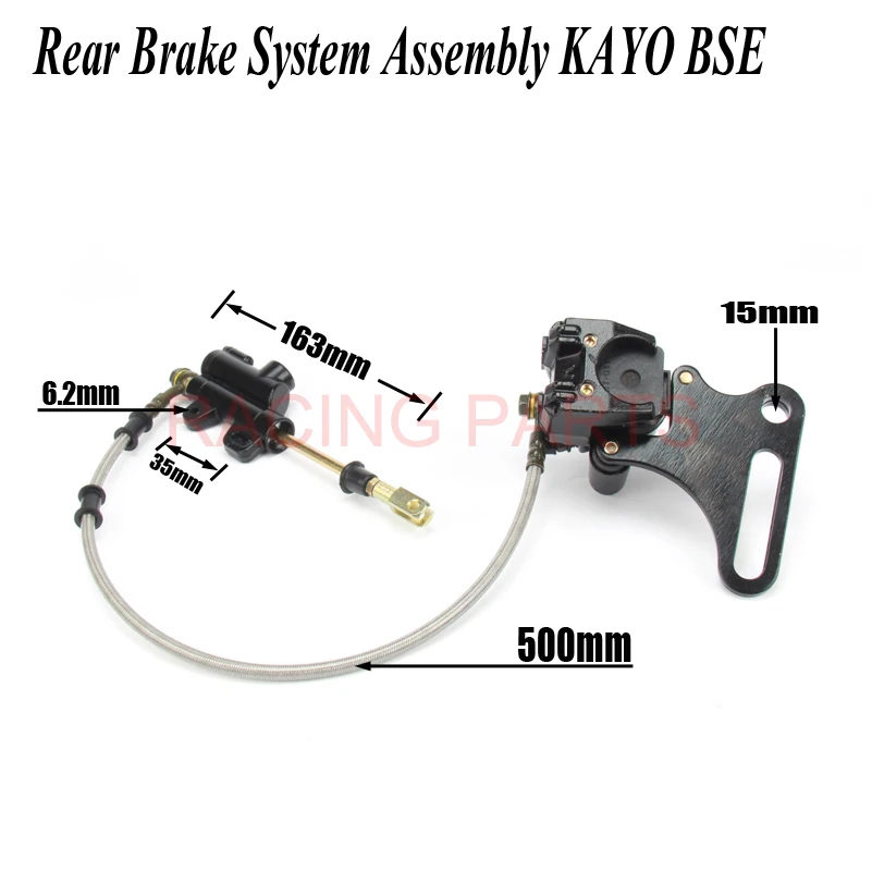 

Brand-new Hydraulic Rear Brake System Assembly KAYO BSE Dirt Bike Pit Bike Master Cylinder Caliper hose 500mm Length