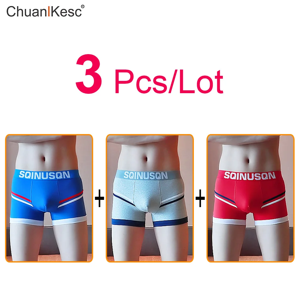 Men's Underwear Large Size Personalized Print Korean Boxer Pants Pure Cotton Comfortable And Breathable Fashion Sports Pack of 3