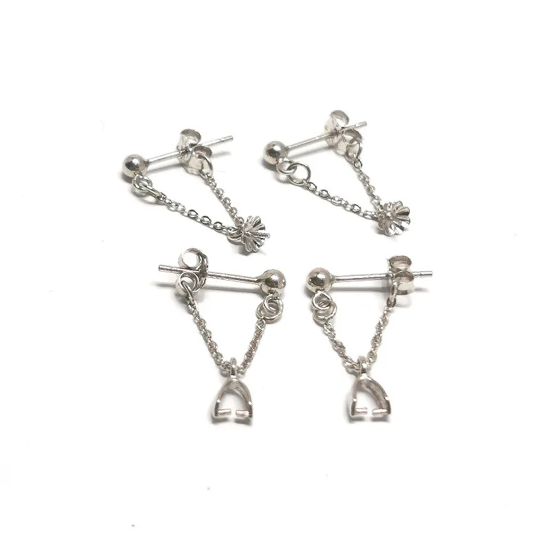 

10Pcs/Pack " Fake One Penalty Ten " ( Mark 925) S925 Sterling Silver V Style Earring Pins Clasps Jewelry Findings & Accessories