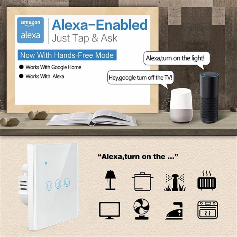 Tuya WiFi Licht Schalter arbeit mit oder Keine Neutralen Draht 1/2/3/4 gang EU/UK Smart Wand Schalter Funktioniert Mit alexa Google Hause Smart Leben