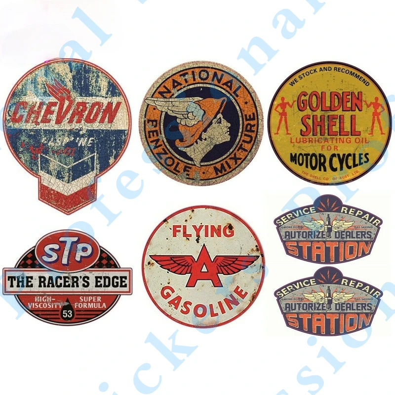 Interesting Oil Gasoline  Decals Vintage A STP USA Interesting Rod Oil Retro Badge Brand Car Stickers Decor