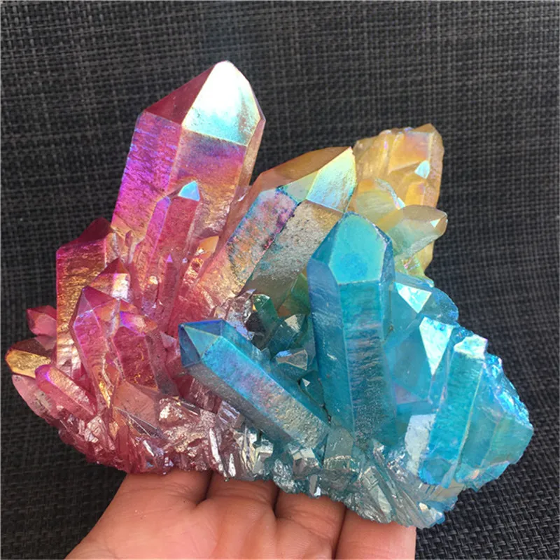 

Natural Crystal Cluster Angel Aura Quartz Reiki Gem Healing Stone for Feng Shui