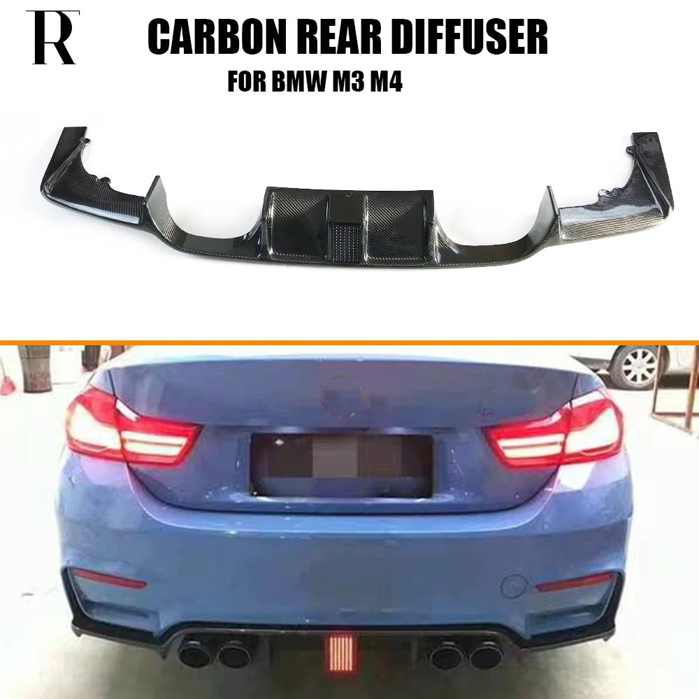 

Carbon Fiber Rear Bumper Diffuser With Led for BMW F80 M3 F82 F83 M4 2014-2020