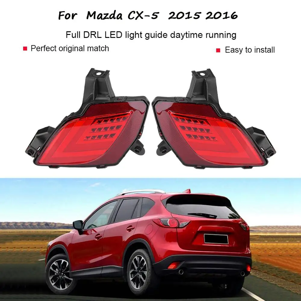 2pcs Led Rear Bumper Brake Light For Mazda Cx-5 Cx5 2013 2014 2015 2016 12v Tail Reflector Stop Signal Warning Lamp Waterproof