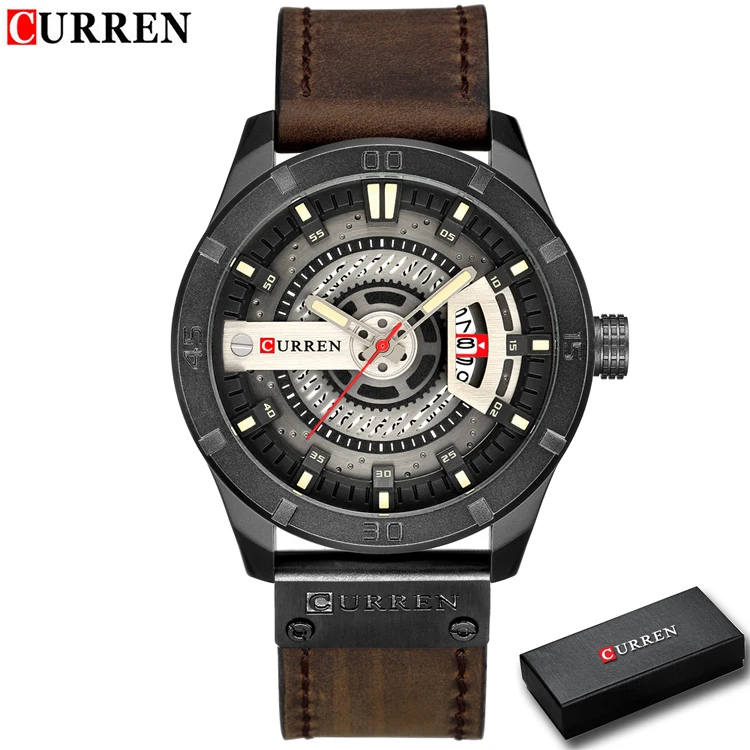 Luxury Watch Brand CURREN Men Military Sports Watches Men\'s Quartz Date Clock Man Casual Leather Wrist Watch Relogio Masculino