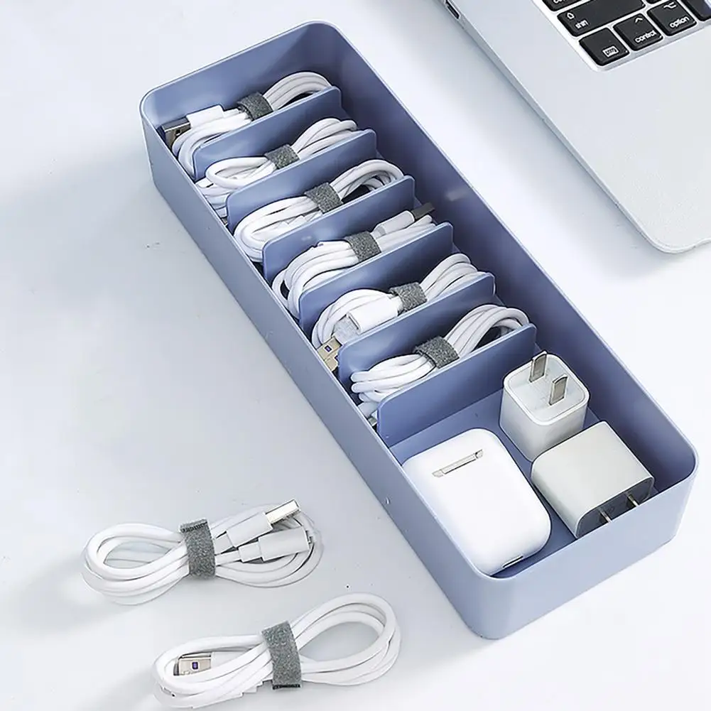 Пыленепроницаемый ящик для хранения кабеля данных многофункциональный органайзер для зарядного кабеля практичная коробка для управления кабелем данных