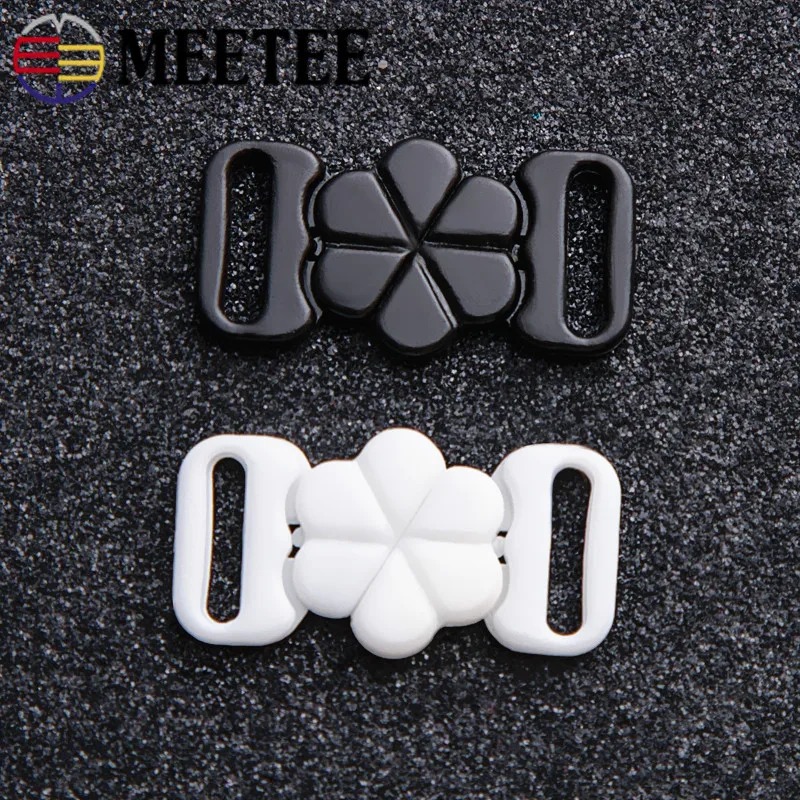 50/100sets Meetee 10/15mm Plastic Bra Buckle Resin Front Closure Swimwear Clip Bikini Clasp DIY Sewing Underwear Accessories