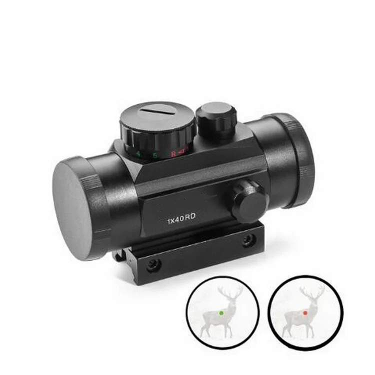 1X40RD Tactical Hunting Optical Sight 11mm/20mm Mounts Riflescope Red Green Dot Scope Auto Light Sense Pistol Collimater Sight