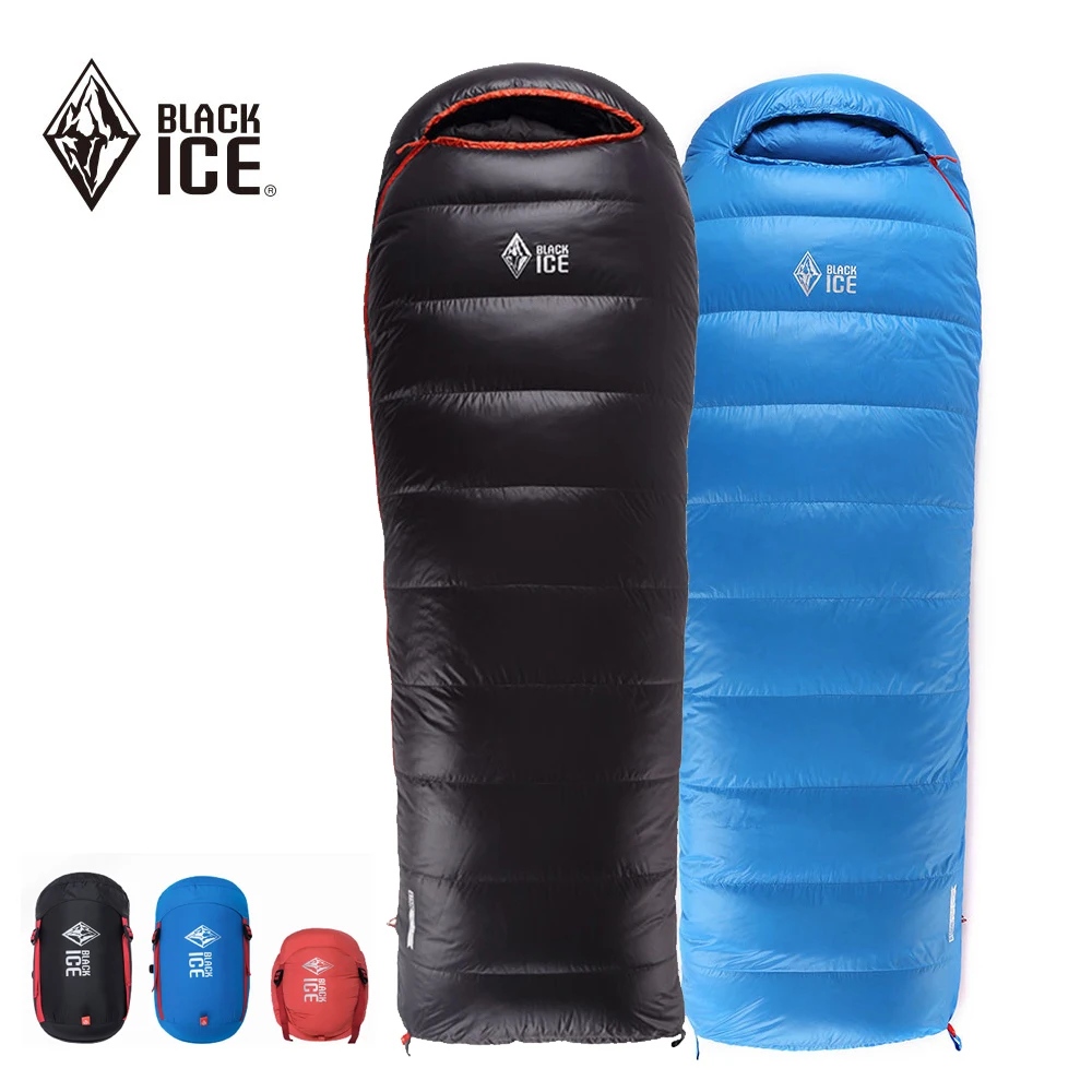 Black Ice A-series Envelope Mummy 90% Gray Duck Down Sleeping Bag For 3 Season Camping Hiking Backpacking A400 A700 A1000 A1500