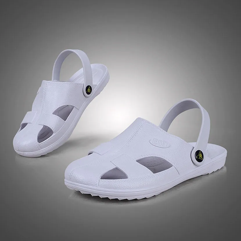 Anti-static Slippers Safety Shoes Man and Women for Work Non-slip Breathable Massage SPU Soft Soles Summer Fashion Sandals