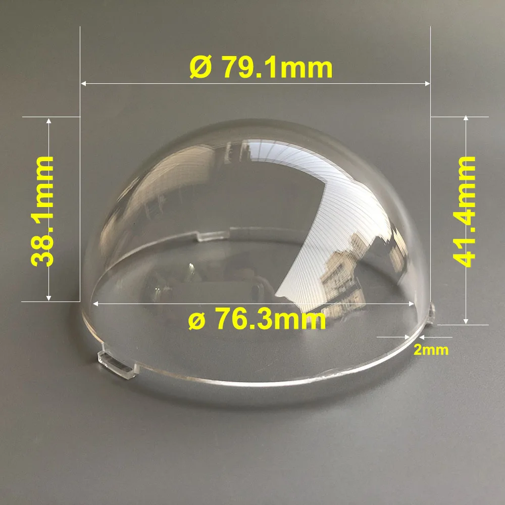 3 Inch Acrylic Plexiglass Clear Camera Dome Cover Vandal-proof Protective Lens Cover Security CCTV Camera Housing 79.1x 41.4mm