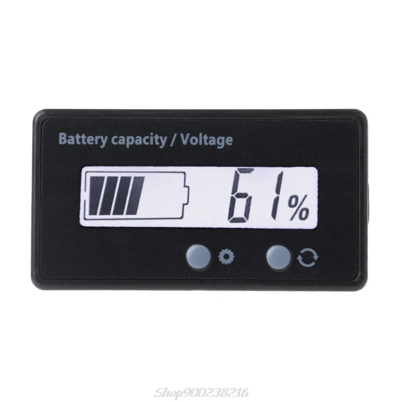 12V/24V/36V/48V LCD Acid Lead Lithium Battery Capacity Indicator Voltmeter Voltage Electric Motorcycle Scooter Battery Tester