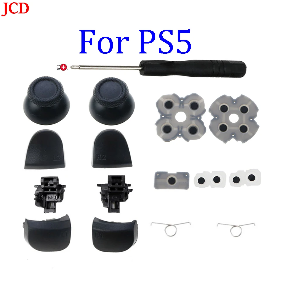 JCD For PS5 Controller L1 R1 L2 R2 Trigger Buttons Analog Stick Conductive Rubber Repair for PS5 Gamepad