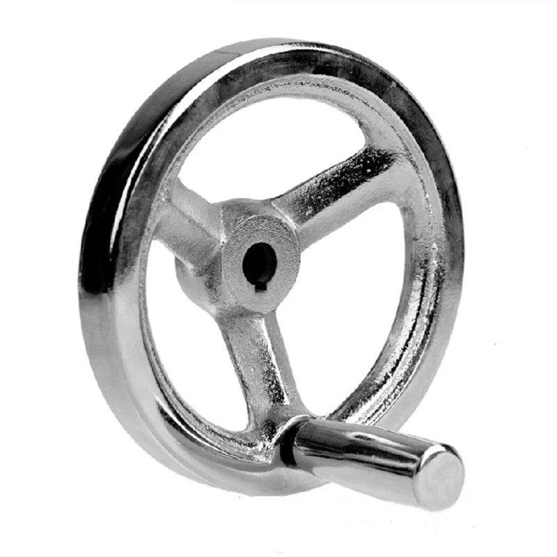 CNC 3D Printer Hand Wheel Metal Milling Industrial Lathe Cast Iron Chrome Machine Handwheel 80mm 100mm 120mm 160mm 200mm 250mm