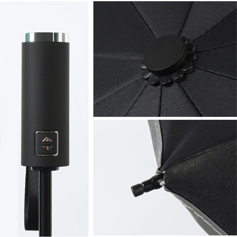 Automatic Folding Strong Umbrella for Men Women Windproof 12Ribs Reverse Umbrella Wind Resistant Trip Inverted Rain Umbrella