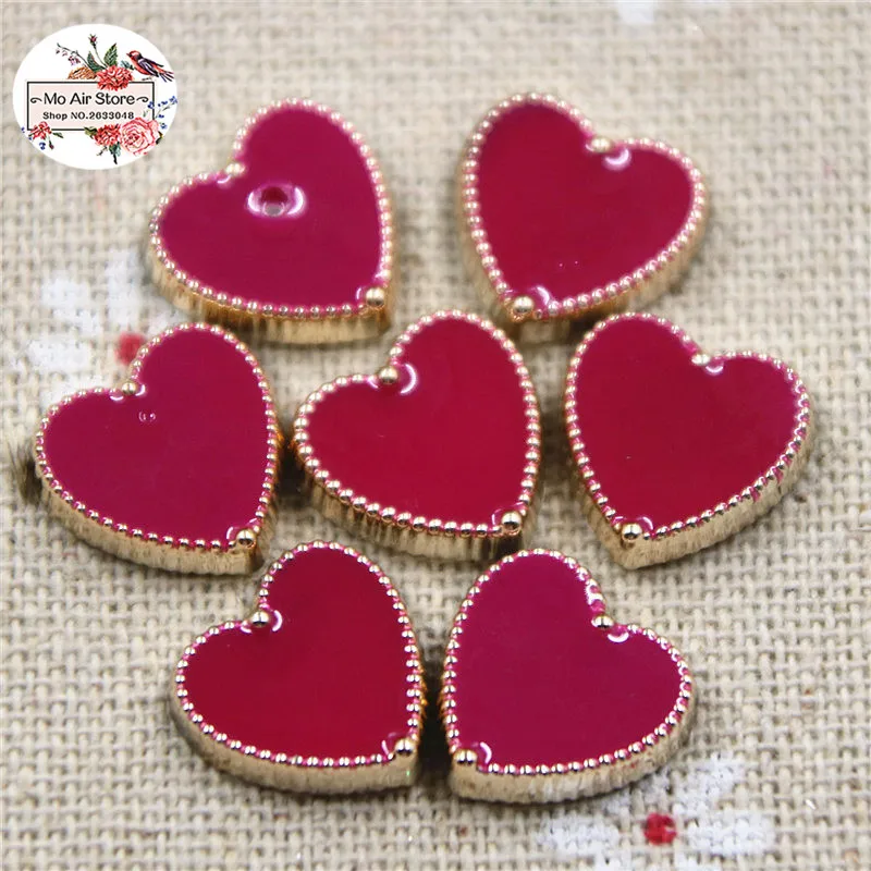 50 pz 12.5mm cuore multicolor flatback bottoni casa giardino artigianato Cabochon Scrapbooking accessori fai da te